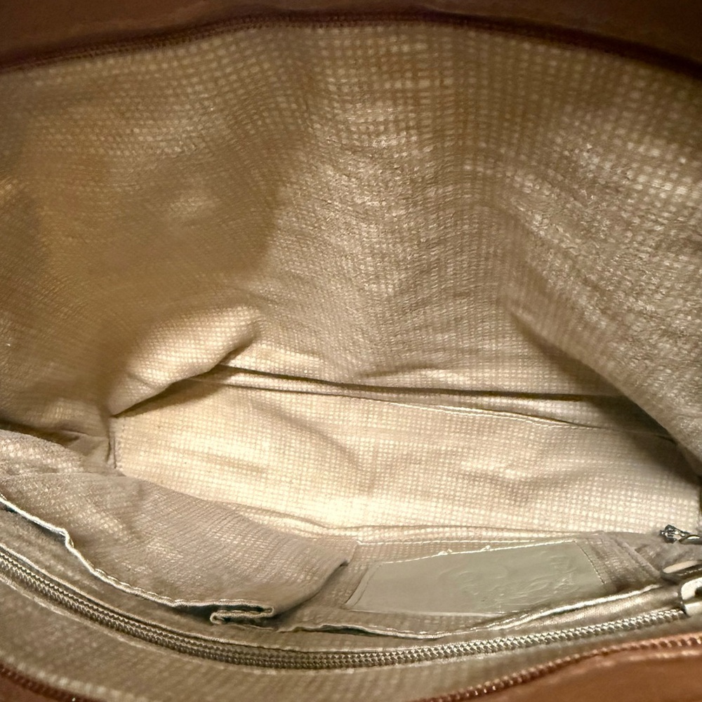 Brighton Natural Straw Tote with Brown Leather Handles - Picture 7 of 8